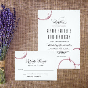 Wine Stains Winery Vineyard Wedding Invitation