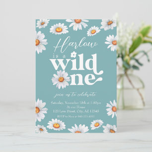 Watercolor Daisy One Girl's first Birthday Invitation