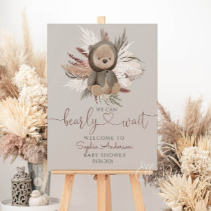 Boho Bear Baby Shower Invitation