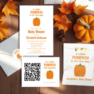 A Little Pumpkin Is On The Way Baby Shower Invitation