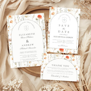 Minimal Wildflower Botanical Wedding Save The Date
