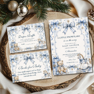 Preppy Blue Snowflake Baby Shower Napkin