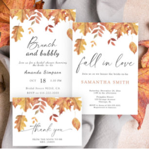 Falling leaves welcome bridal shower party poster