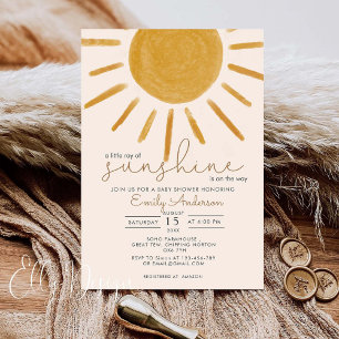 A Little Ray Of Sunshine Boho Sun Baby Shower Poster