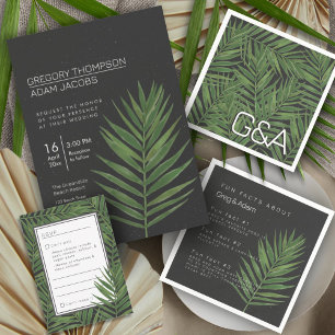 Magnetic Photo Tropical Palm Minimalist Save Date
