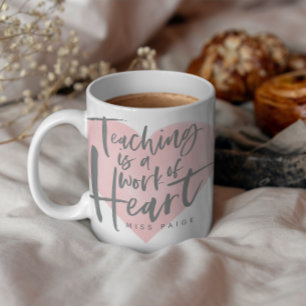 Teacher gift watercolor heart tote bag