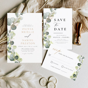 Eucalyptus Rustic Save the Date Greenery