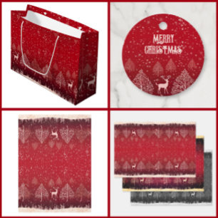 Red Reindeer Christmas Tablecloth