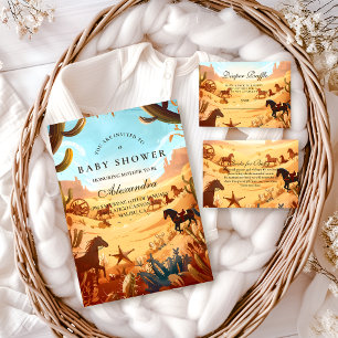 Boho Country Western Baby Shower Invitation