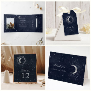 Celestial Crescent Moon Change The Date Postcard