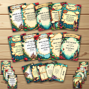 Woodland Enchanted Forest Castle Fairytale Wedding Save The Date