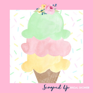 She's Been Scooped Up Ice Cream Bridal Shower Liquor Bottle Label
