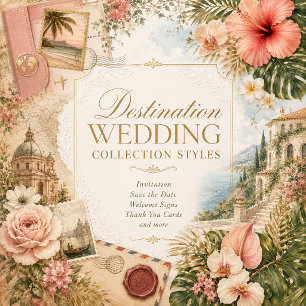 Vintage Tuscan Wedding with Travel Maps Thank You Card