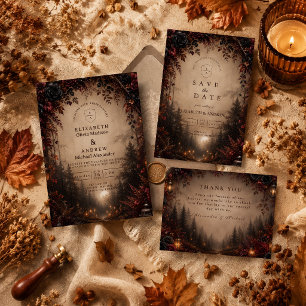 Elegant Dark Autumn Wedding Enclosure Card