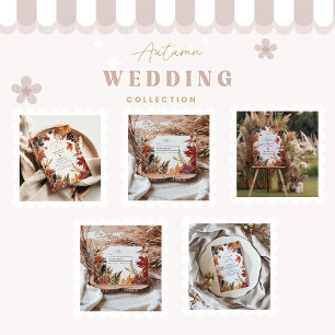 Rustic Fall Leaves Wedding Save The Date