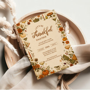Nostalgic Vintage Thanksgiving Supper Club Napkin