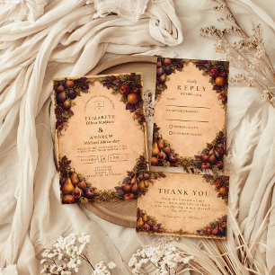 Autumn Harvest Fruit Wedding Invitation