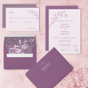 Timeless Flower Monogram Wedding  All In One Invitation