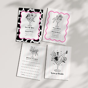 Fun Doodle Martini Bachelorette Photo Thank You Card