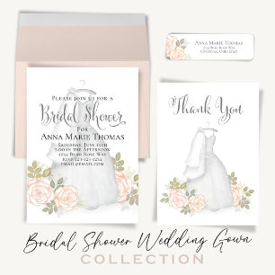 Bridal Shower Elegant Floral Wedding Gown Chic Classic Round Sticker