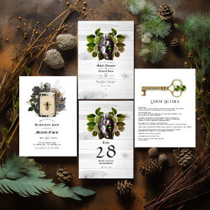 Floral Halloween Gothic Bachelorette Party Invitat Invitation