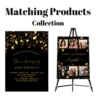 Budget birthday party black gold stars