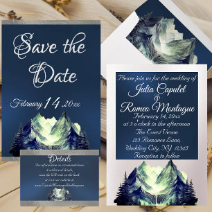Watercolor Mountains Wedding Guest Book