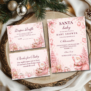 Whimsical Pink Santa Baby Shower Napkin