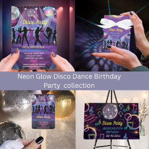 Neon Glow Disco Dance Birthday Party T-Shirt