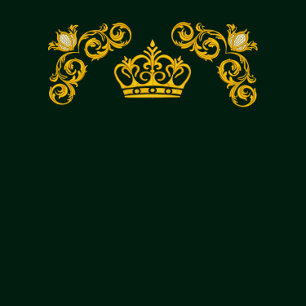 Emerald Green and Gold Damask Royal Wedding Invitation