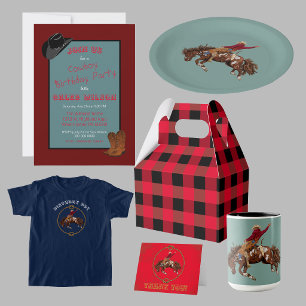 Vintage cowboy theme party invitation
