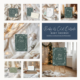 Winter Coquette green Baby it's cold Paper Napkin