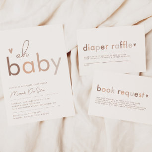 Neutral Modern Gender Neutral Diaper Raffle Enclosure Card