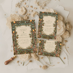Vintage Orchard Botanical Wedding Invitation
