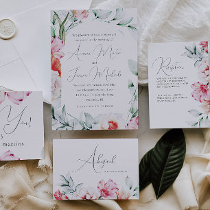 Beautiful and Colourful Floral Wedding Invitation