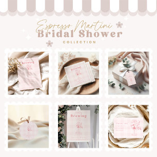 Pink Love is Brewing Espresso Bridal Recipe Enclosure Card