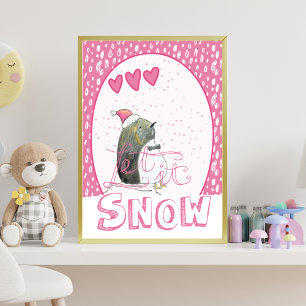Let it snow   Cute Penguin Christmas Card