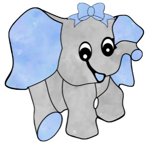 Birthday Boy Blue Baby Elephant  Large Gift Bag