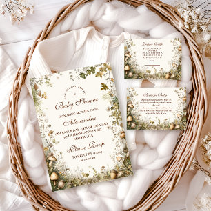 Woodland Mushroom Forest Diapper Raffle Enclosure Card