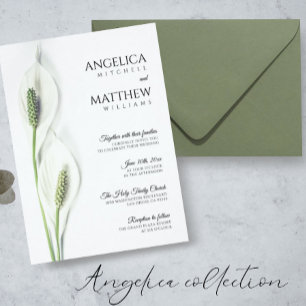 Elegant White Calla Lily Flowers Floral Wedding In Invitation