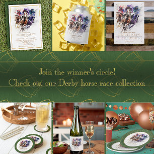 Elegant Race Horse Derby Party Equestrian Round Paper Coaster