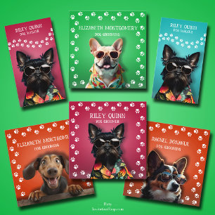 Dog Walker Paw Prints Business Card Holder