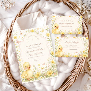 Sweet Duckling Wildflower Baby Shower Napkin
