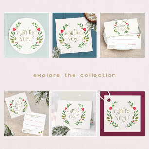 A Gift For You Wreath Gift Certificate Classic Round Sticker
