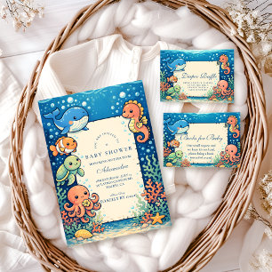 Whimsical Ocean Friends Baby Shower Napkin