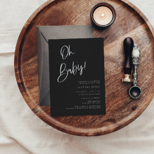 Black Gothic Inspired Baby Shower Invitation