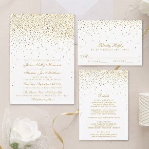 The Vintage Glam Gold Confetti Wedding Collection All In One Invitation