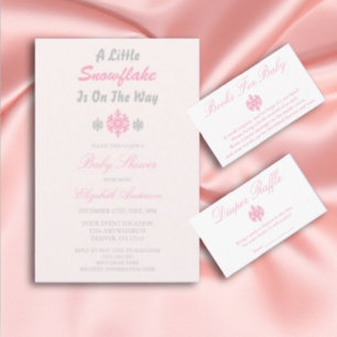 A Little Snowflake Is On The Way Baby Shower Invitation