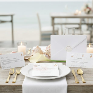 Watercolor Destination plane flight abroad wedding Invitation