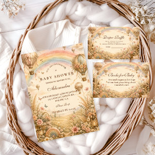 Elegant Rainbow Boho Baby Shower Invitation